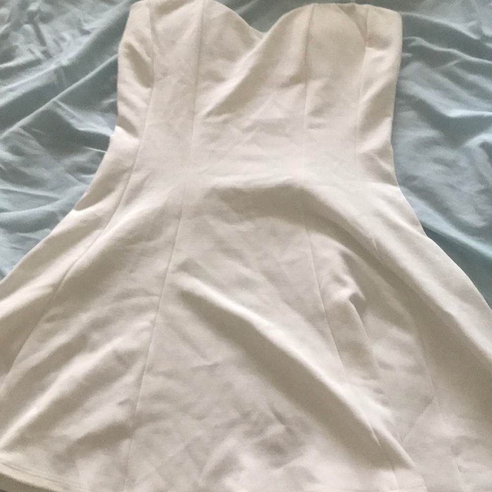white strapless dress